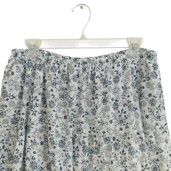 Ellos Plus Size Cotton Floral Long Skirt New Without Tags Size 14W Elastic Waist - Picture 2 of 7